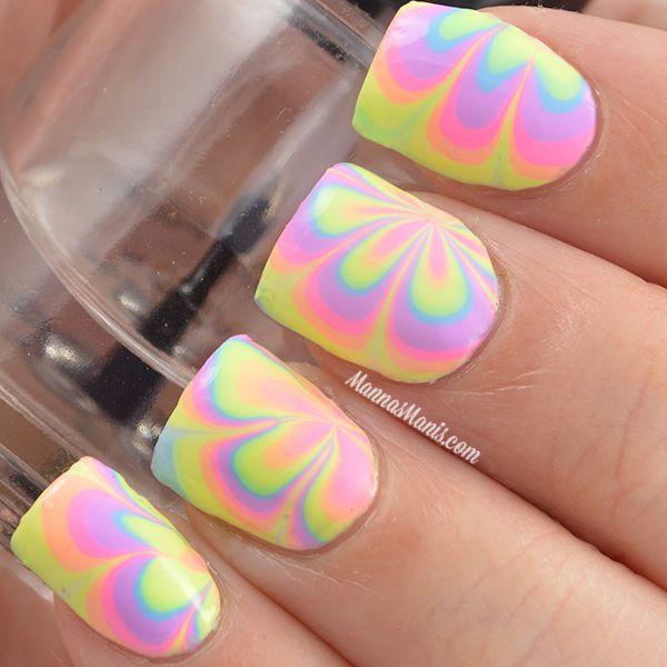 35 Water Marble Nail Art Designs