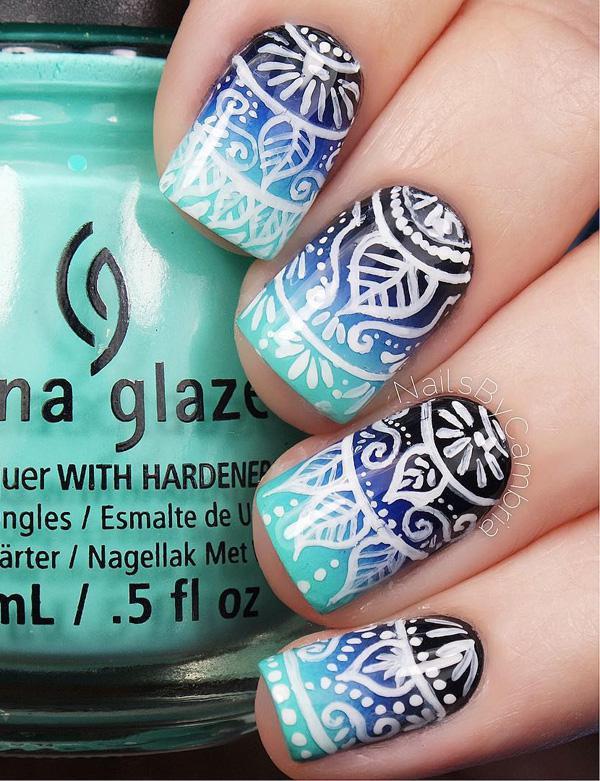 50 Blue Nail Art Designs