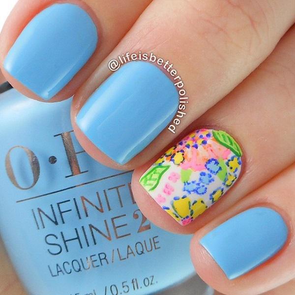 50 Blue Nail Art Designs