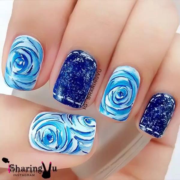 50 Blue Nail Art Designs