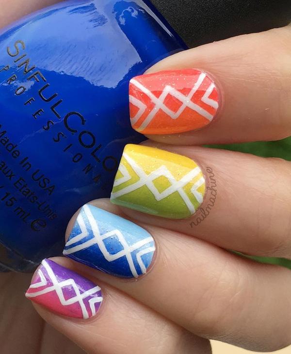 30+ Rainbow Nail Art Ideas