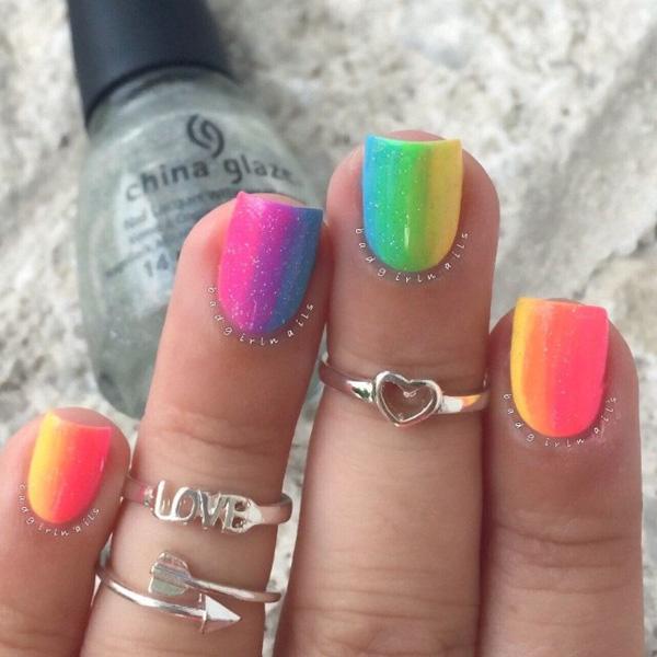 30+ Rainbow Nail Art Ideas