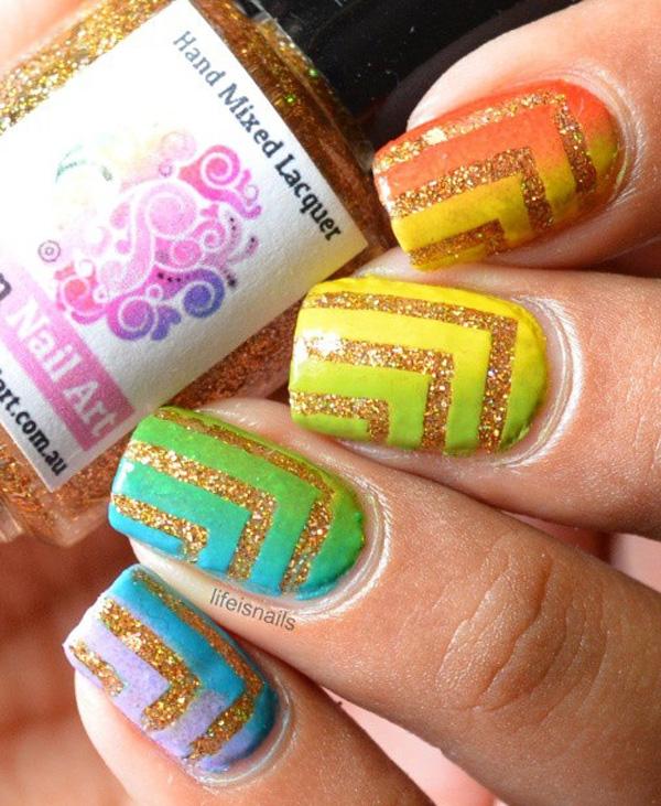 30+ Rainbow Nail Art Ideas
