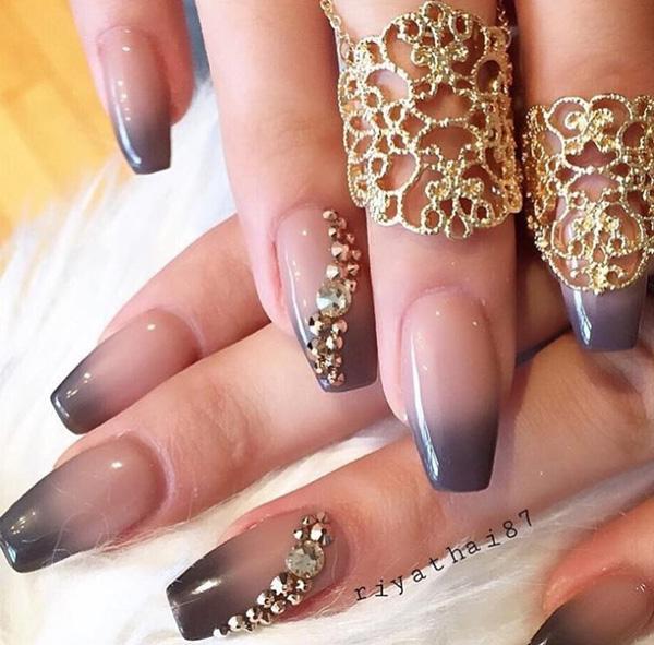 50 Rhinestone Nail Art Ideas