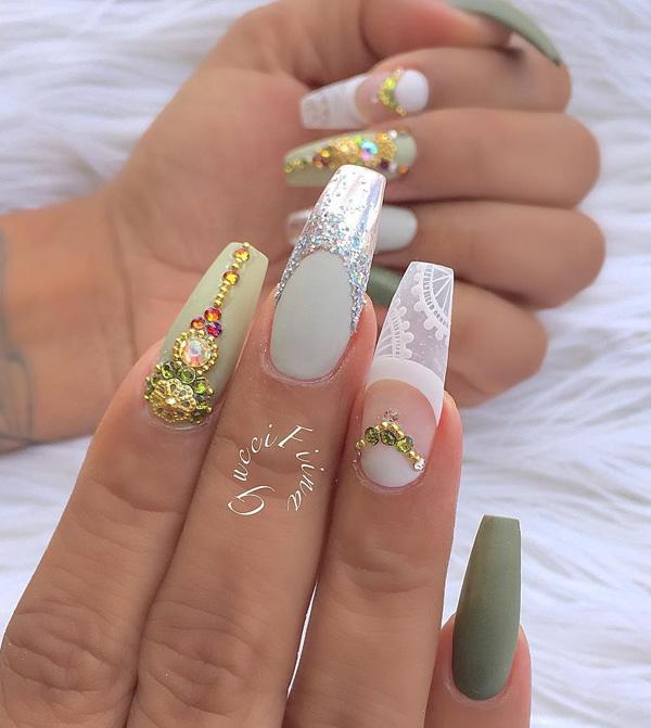 50 Rhinestone Nail Art Ideas