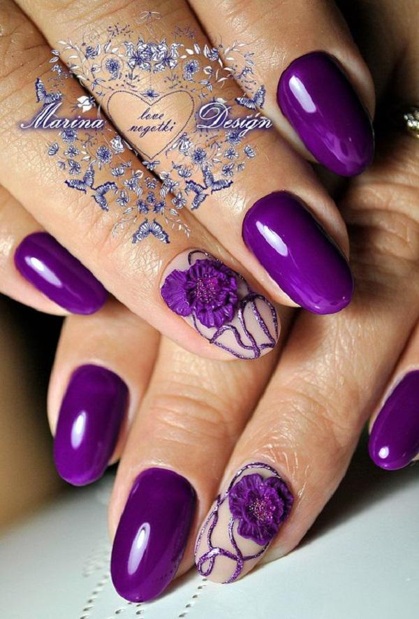 45 Purple Nail Art Designs