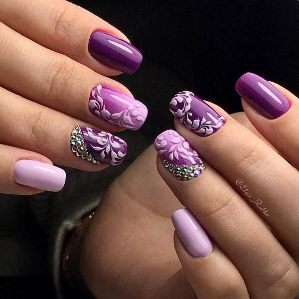45 Purple Nail Art Designs