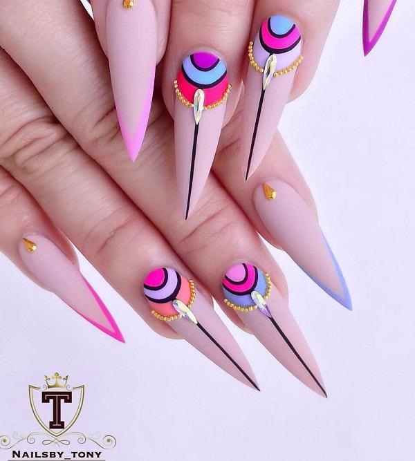45 Multicolored Nail Art Ideas