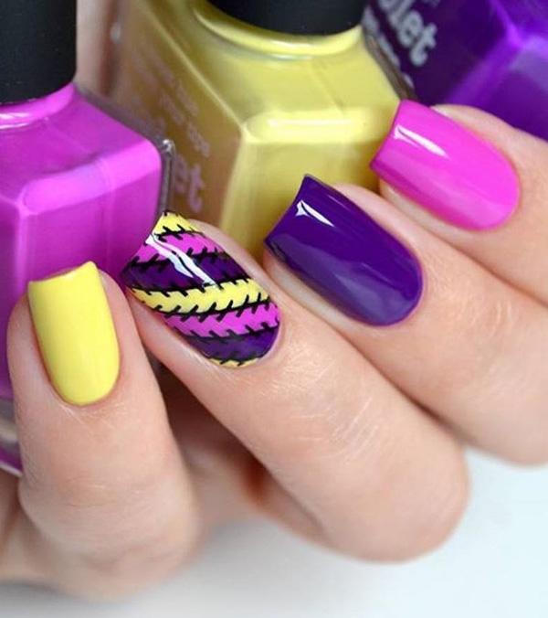 45 Multicolored Nail Art Ideas