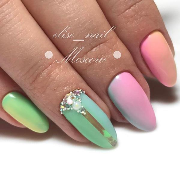45 Multicolored Nail Art Ideas