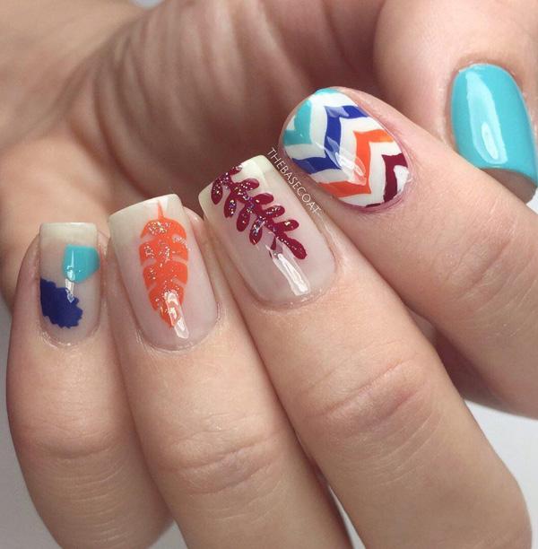 45 Multicolored Nail Art Ideas