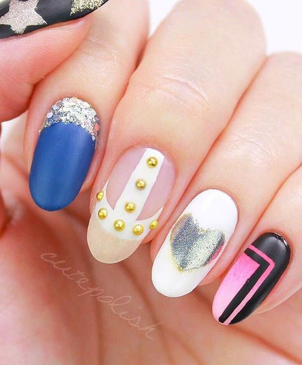 45 Multicolored Nail Art Ideas