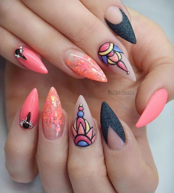 45 Multicolored Nail Art Ideas