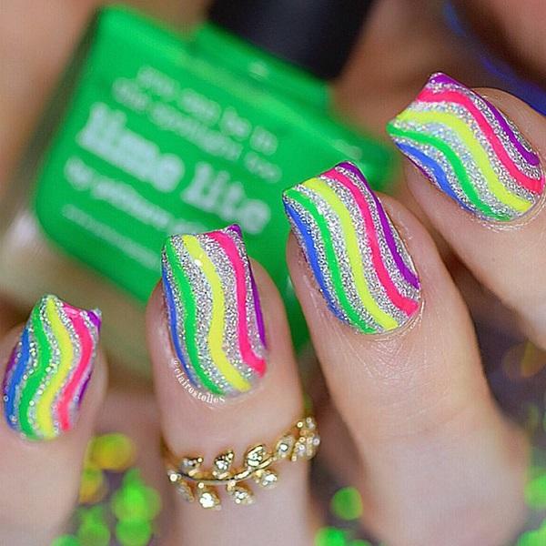 55 Stripes Nail Art Ideas