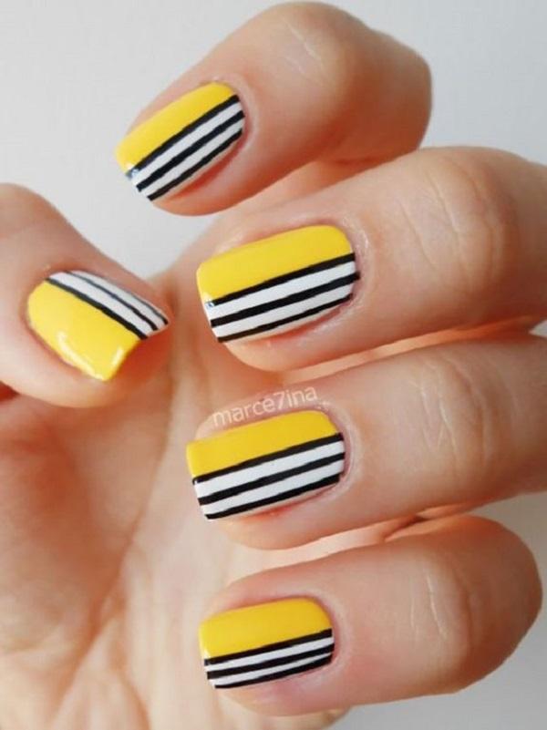 55 Stripes Nail Art Ideas