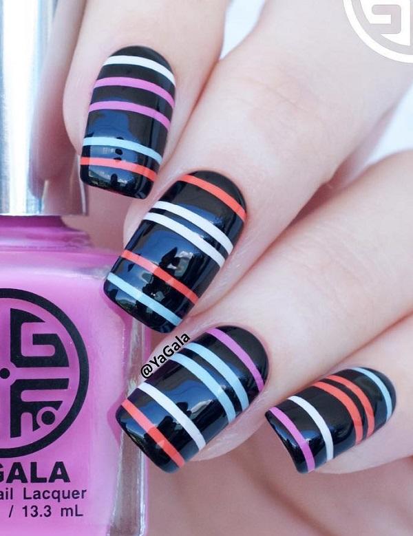 55 Stripes Nail Art Ideas