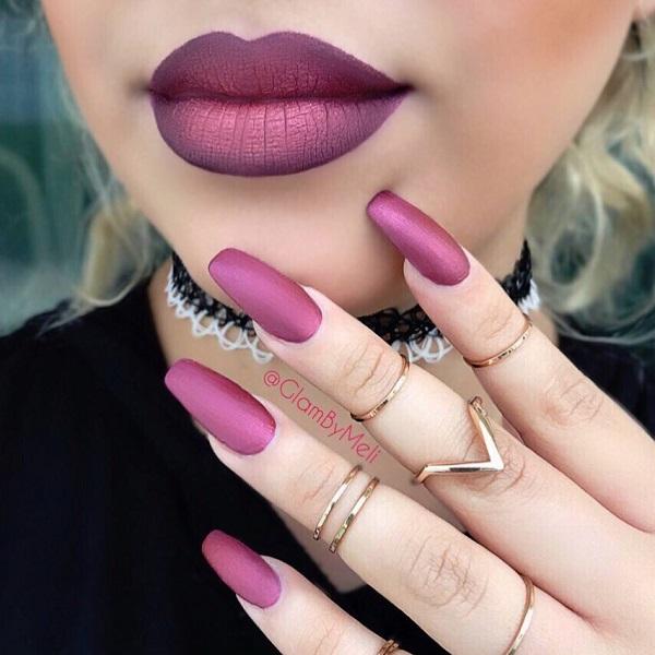30 Matching nails and lipstick makeups