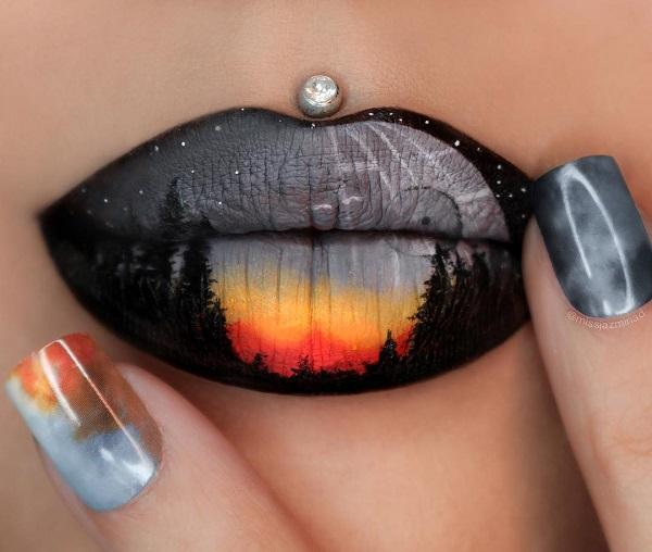 30 Matching nails and lipstick makeups