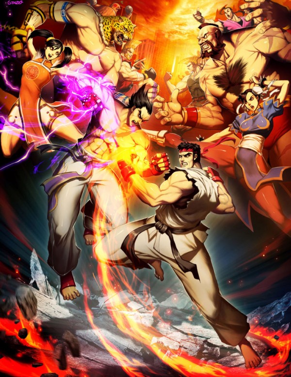 Incredible fighing game character collages