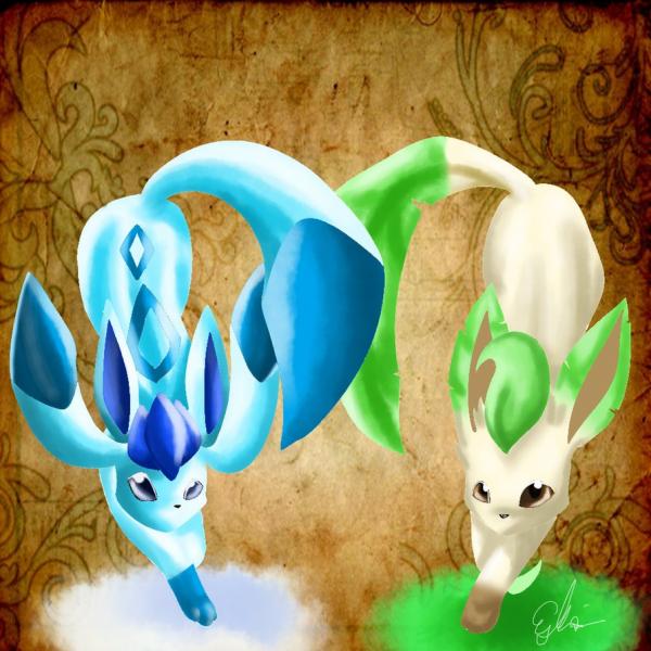 leafeon_and_glaceon_c__lineles_by_destinyatas600_600 Eevee's Evolution