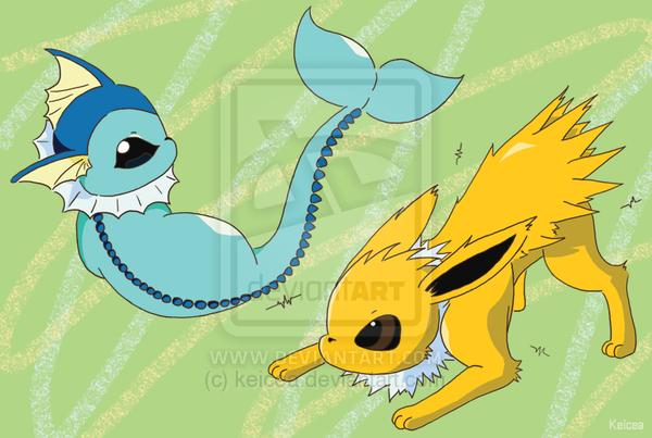 vaporen_and_jolteon_by_keicea600_403 Eevee's Evolution