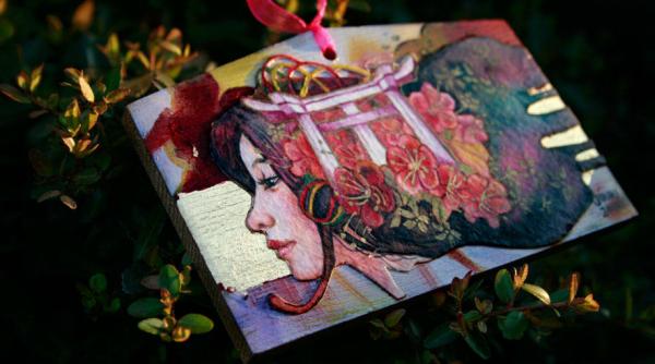 Mixed Media Japanese Girls by JUURI