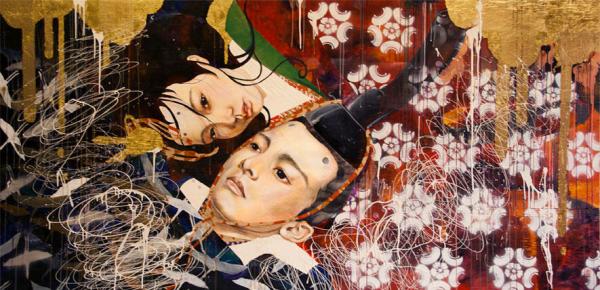 Mixed Media Japanese Girls by JUURI