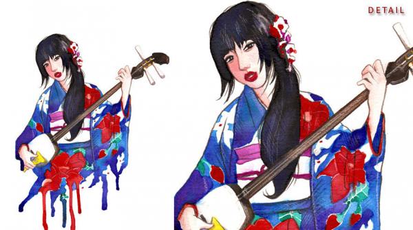Mixed Media Japanese Girls by JUURI