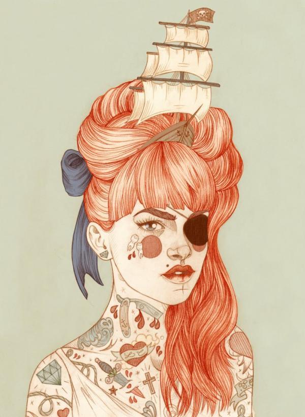 Tattoo illustrations by Liz Clements