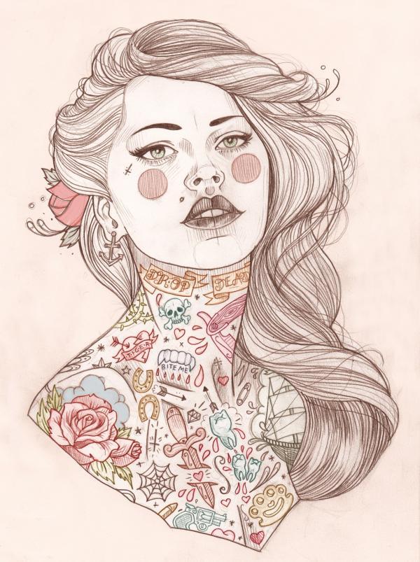 Tattoo illustrations by Liz Clements