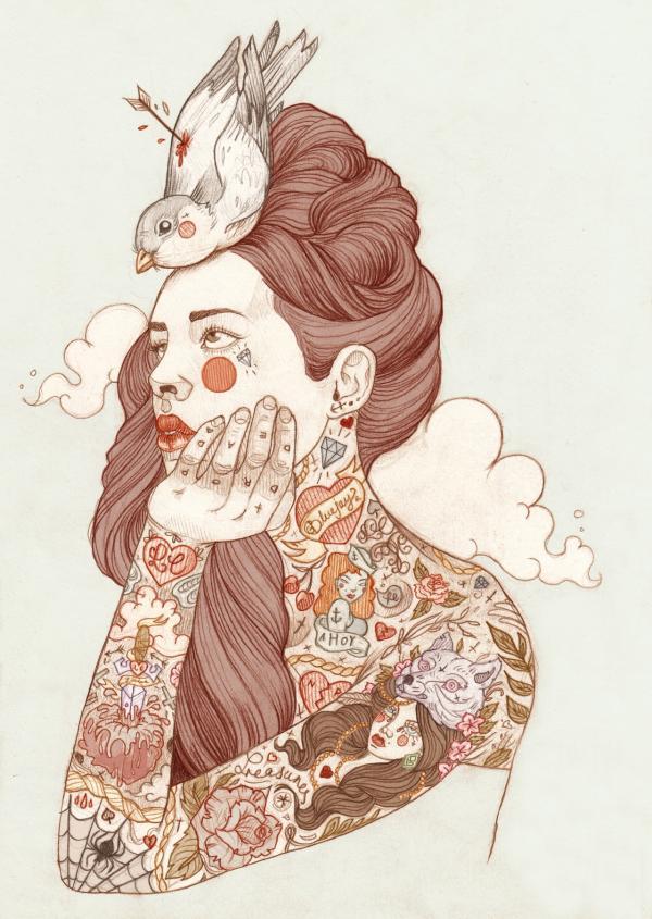 Tattoo illustrations by Liz Clements