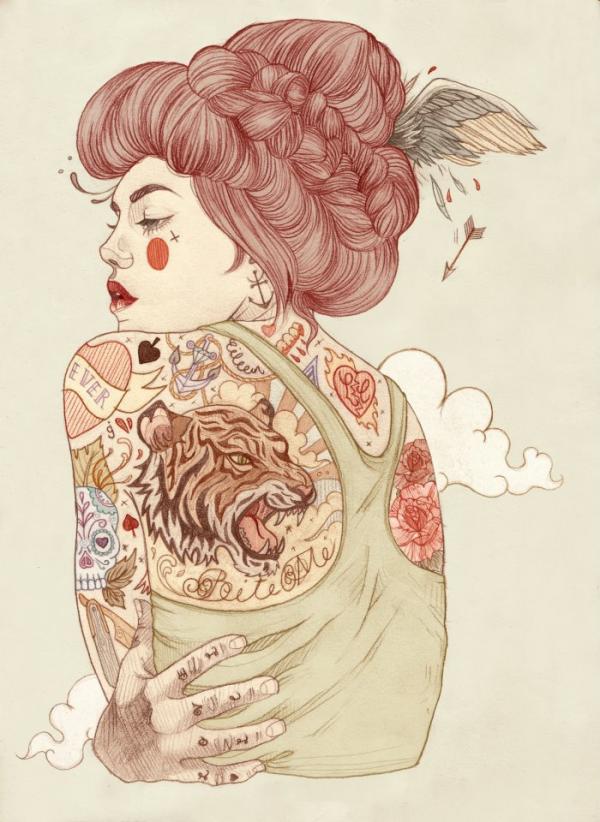 Tattoo illustrations by Liz Clements
