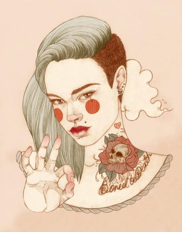 Tattoo illustrations by Liz Clements