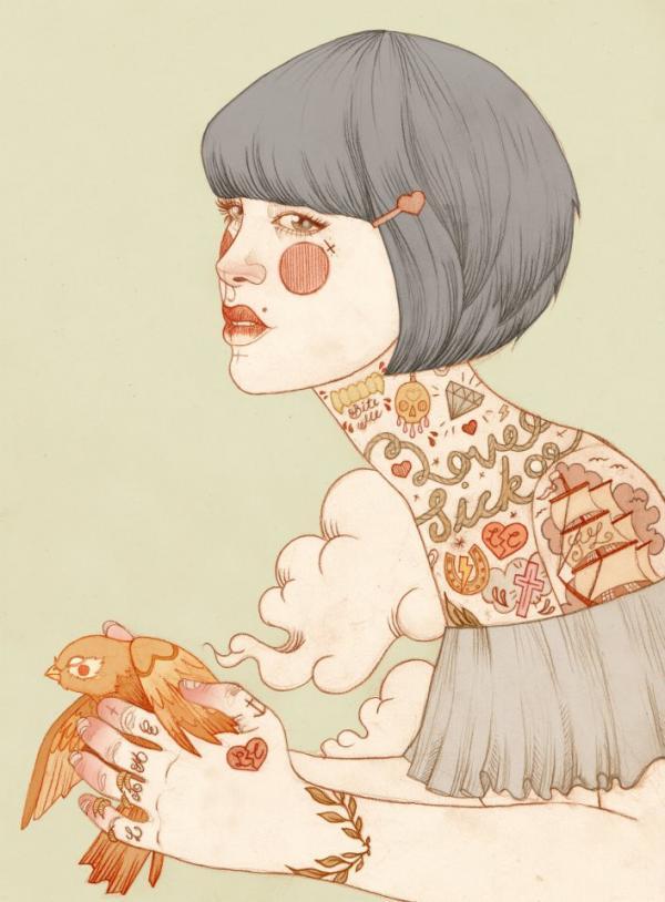 Tattoo illustrations by Liz Clements