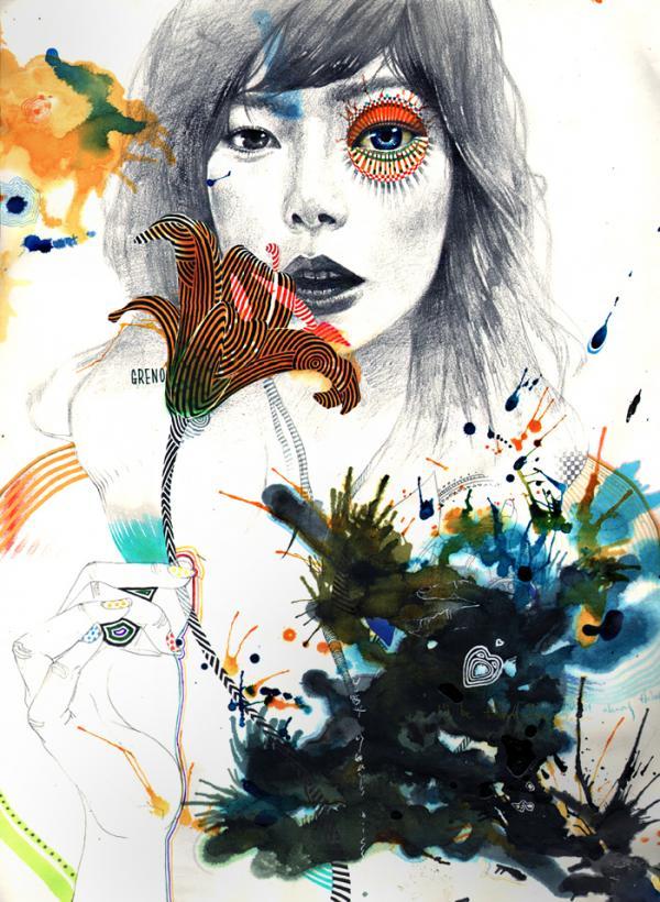 Mixed Media Illustrations by Minjae Lee