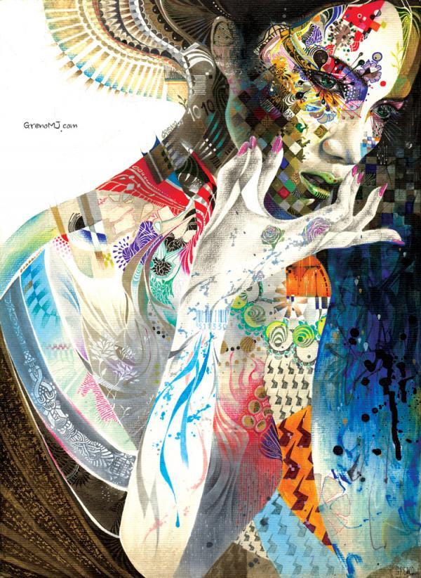Mixed Media Illustrations by Minjae Lee