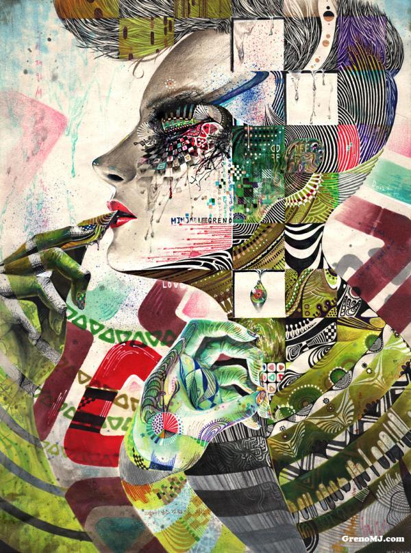 Mixed Media Illustrations by Minjae Lee