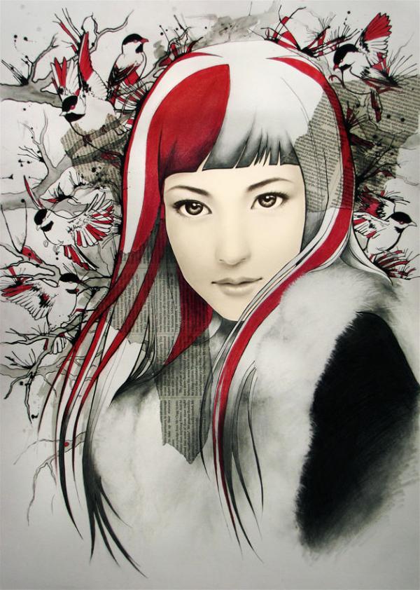 Mixed Media Illustrations by Joanna Ladowska
