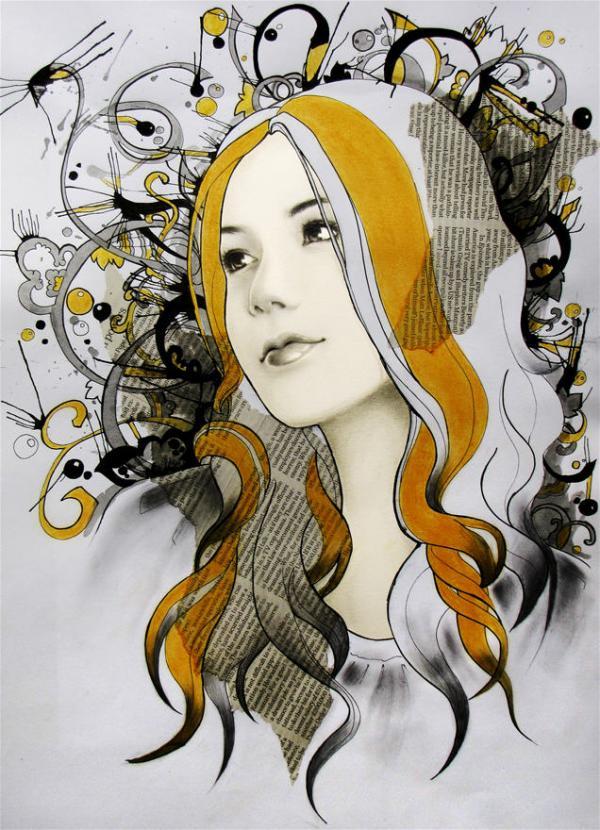 Mixed Media Illustrations by Joanna Ladowska