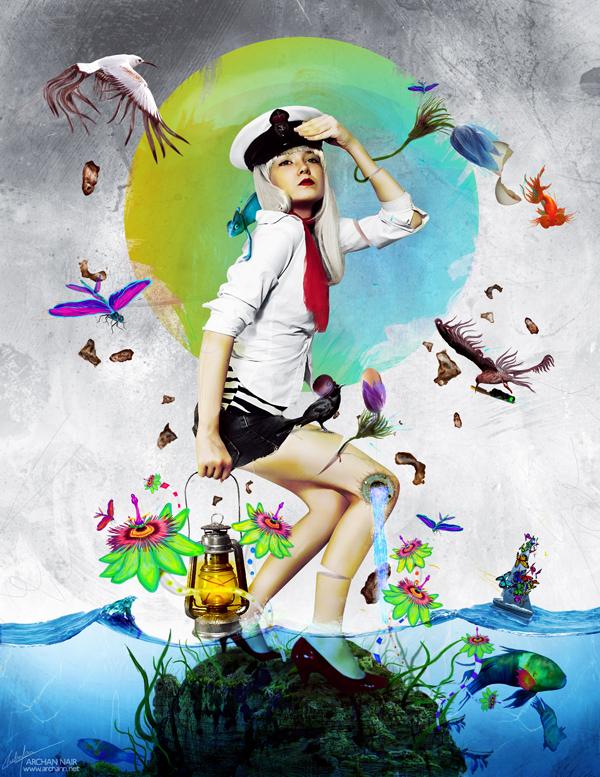 Mixed Media Illustrations by Archan Nair