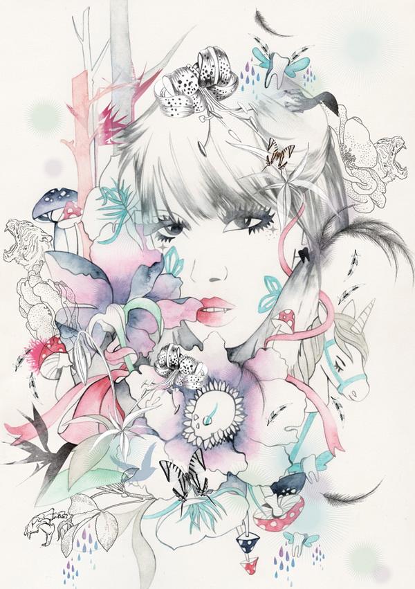 Watercolor Illustrations by Nadia Flower