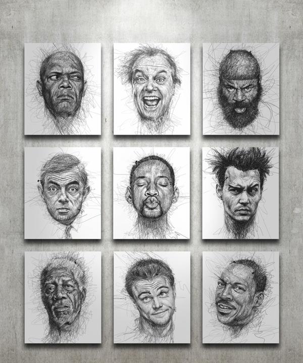 Face Sketches by Vince Low