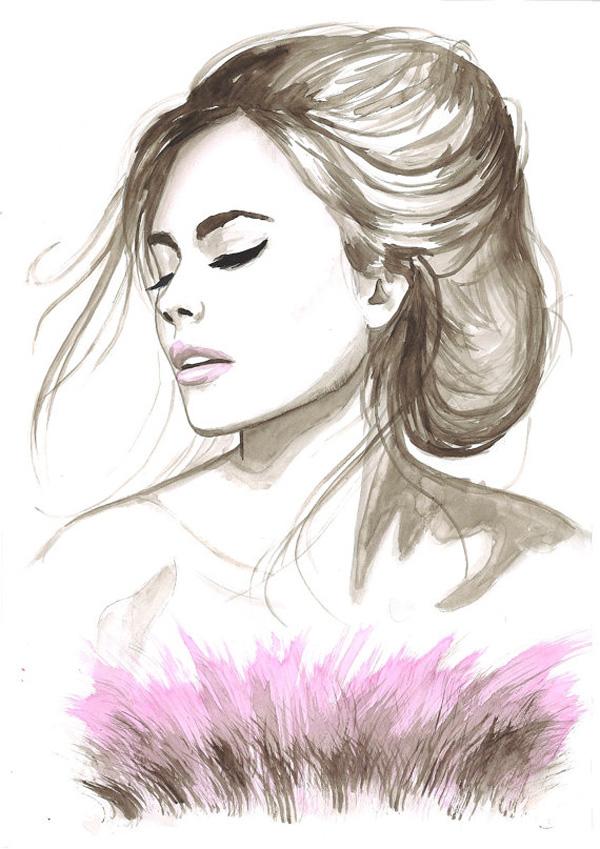 Watercolor Portrait Illustrations by Natalia Turea