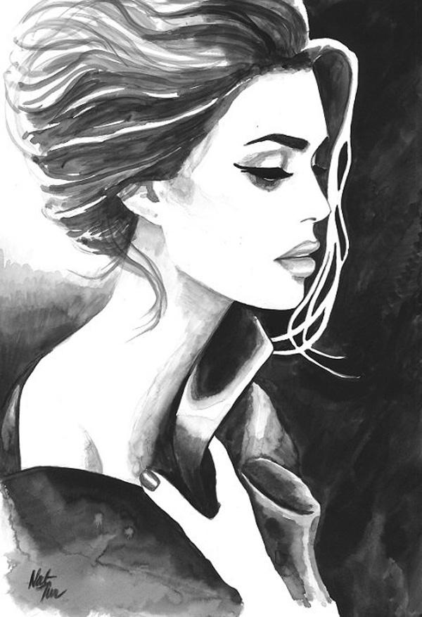 Watercolor Portrait Illustrations by Natalia Turea