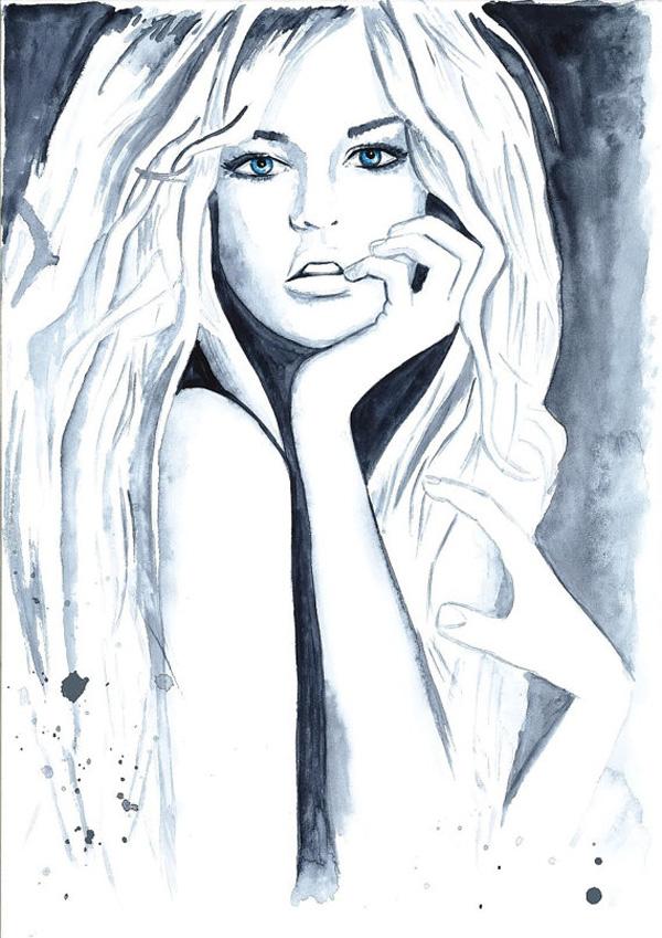 Watercolor Portrait Illustrations by Natalia Turea