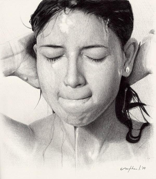 Photorealistic Portrait Drawings by Nathan Lorenzana