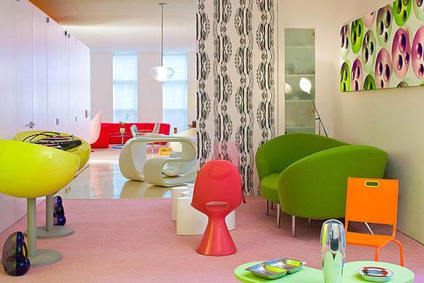 Colorful Interior Design in Vivid New York Loft