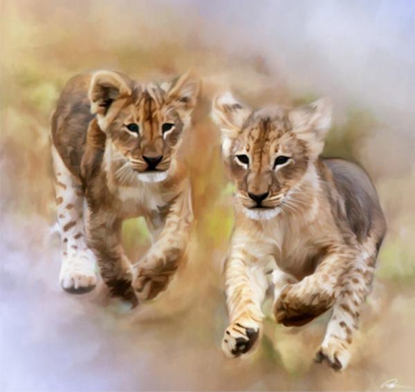 Lions Paintings by Paul Miners