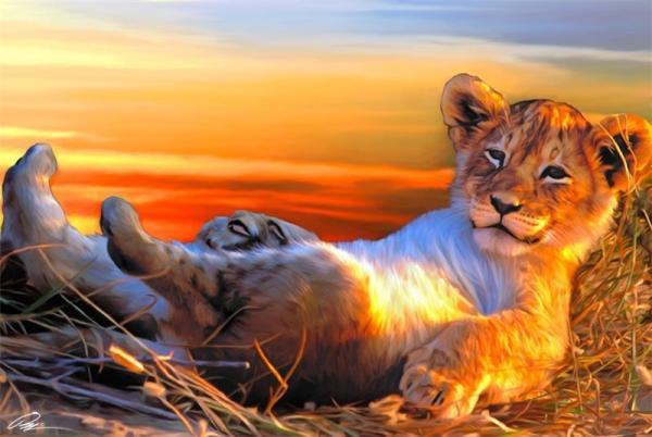 Lions Paintings by Paul Miners