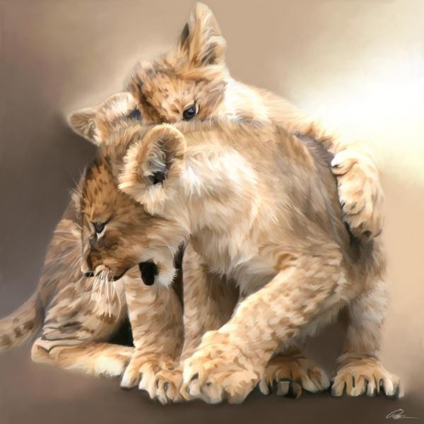 Lions Paintings by Paul Miners